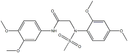 2-[2,4-dimethoxy(methylsulfonyl)anilino]-N-(3,4-dimethoxyphenyl)acetamide 结构式