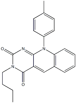 3-butyl-10-(4-methylphenyl)pyrimido[4,5-b]quinoline-2,4(3H,10H)-dione 结构式