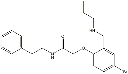 2-{4-bromo-2-[(propylamino)methyl]phenoxy}-N-(2-phenylethyl)acetamide 结构式