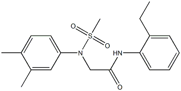 2-[3,4-dimethyl(methylsulfonyl)anilino]-N-(2-ethylphenyl)acetamide 结构式