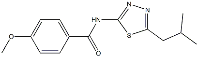 N-(5-isobutyl-1,3,4-thiadiazol-2-yl)-4-methoxybenzamide 结构式