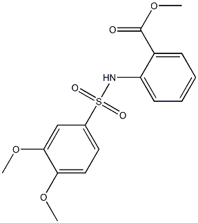 methyl 2-{[(3,4-dimethoxyphenyl)sulfonyl]amino}benzoate 结构式