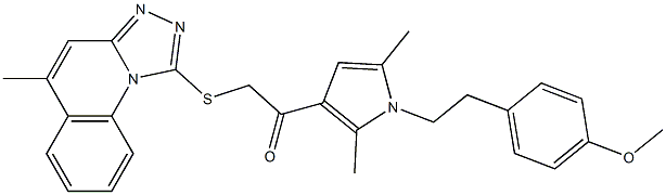 1-{1-[2-(4-methoxyphenyl)ethyl]-2,5-dimethyl-1H-pyrrol-3-yl}-2-[(5-methyl[1,2,4]triazolo[4,3-a]quinolin-1-yl)sulfanyl]ethanone 结构式
