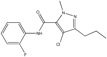 4-chloro-N-(2-fluorophenyl)-1-methyl-3-propyl-1H-pyrazole-5-carboxamide 结构式