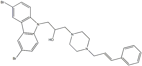 1-(4-cinnamyl-1-piperazinyl)-3-(3,6-dibromo-9H-carbazol-9-yl)-2-propanol 结构式