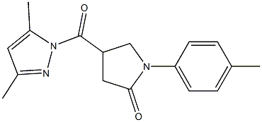 4-[(3,5-dimethyl-1H-pyrazol-1-yl)carbonyl]-1-(4-methylphenyl)pyrrolidin-2-one 结构式