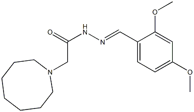 2-(1-azocanyl)-N'-(2,4-dimethoxybenzylidene)acetohydrazide 结构式