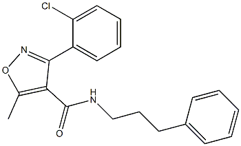 3-(2-chlorophenyl)-5-methyl-N-(3-phenylpropyl)-4-isoxazolecarboxamide 结构式