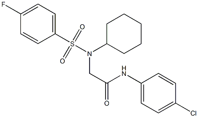 N-(4-chlorophenyl)-2-{cyclohexyl[(4-fluorophenyl)sulfonyl]amino}acetamide 结构式