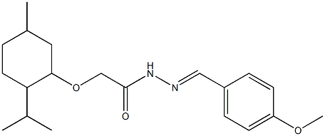 2-[(2-isopropyl-5-methylcyclohexyl)oxy]-N'-(4-methoxybenzylidene)acetohydrazide 结构式