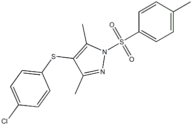 4-chlorophenyl 3,5-dimethyl-1-[(4-methylphenyl)sulfonyl]-1H-pyrazol-4-yl sulfide 结构式