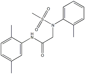 N-(2,5-dimethylphenyl)-2-[2-methyl(methylsulfonyl)anilino]acetamide 结构式