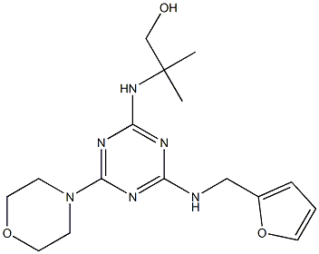 2-{[4-[(2-furylmethyl)amino]-6-(4-morpholinyl)-1,3,5-triazin-2-yl]amino}-2-methyl-1-propanol 结构式