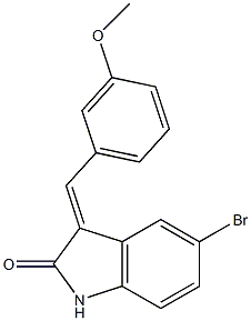 5-bromo-3-(3-methoxybenzylidene)-1,3-dihydro-2H-indol-2-one 结构式