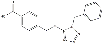 4-{[(1-benzyl-1H-tetraazol-5-yl)sulfanyl]methyl}benzoic acid 结构式