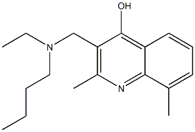 3-{[butyl(ethyl)amino]methyl}-2,8-dimethyl-4-quinolinol 结构式