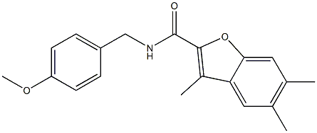 N-(4-methoxybenzyl)-3,5,6-trimethyl-1-benzofuran-2-carboxamide 结构式