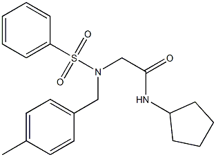 N-cyclopentyl-2-[[(4-methylphenyl)methyl](phenylsulfonyl)amino]acetamide 结构式