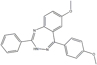 7-methoxy-5-(4-methoxyphenyl)-2-phenyl-3H-1,3,4-benzotriazepine 结构式