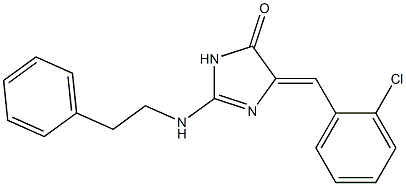 5-(2-chlorobenzylidene)-2-[(2-phenylethyl)amino]-3,5-dihydro-4H-imidazol-4-one 结构式