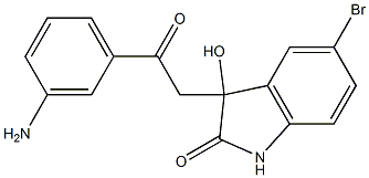 3-[2-(3-aminophenyl)-2-oxoethyl]-5-bromo-3-hydroxy-1,3-dihydro-2H-indol-2-one 结构式