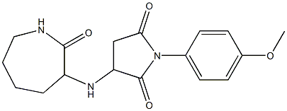 1-(4-methoxyphenyl)-3-[(2-oxo-3-azepanyl)amino]-2,5-pyrrolidinedione 结构式