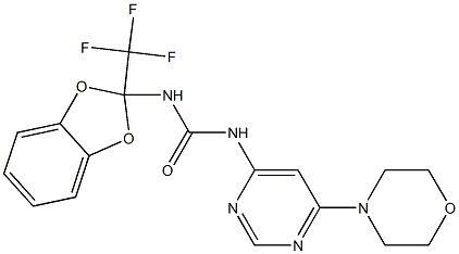 N-[6-(4-morpholinyl)-4-pyrimidinyl]-N'-[2-(trifluoromethyl)-1,3-benzodioxol-2-yl]urea 结构式