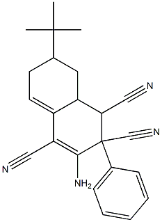 3-amino-7-tert-butyl-2-phenyl-1,2,6,7,8,8a-hexahydro-1,2,4-naphthalenetricarbonitrile 结构式