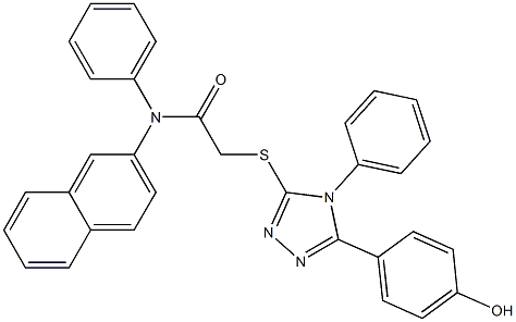 2-{[5-(4-hydroxyphenyl)-4-phenyl-4H-1,2,4-triazol-3-yl]sulfanyl}-N-(2-naphthyl)-N-phenylacetamide 结构式