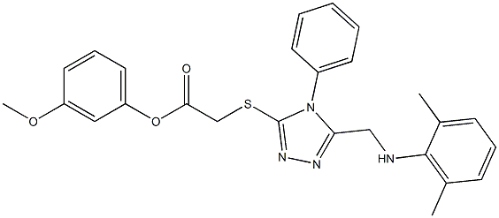 3-methoxyphenyl ({5-[(2,6-dimethylanilino)methyl]-4-phenyl-4H-1,2,4-triazol-3-yl}sulfanyl)acetate 结构式