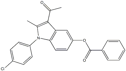 3-acetyl-1-(4-chlorophenyl)-2-methyl-1H-indol-5-yl benzoate 结构式