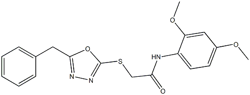 2-[(5-benzyl-1,3,4-oxadiazol-2-yl)sulfanyl]-N-(2,4-dimethoxyphenyl)acetamide 结构式