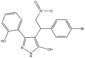 4-{1-(4-bromophenyl)-2-nitroethyl}-3-(2-hydroxyphenyl)-1H-pyrazol-5-ol 结构式