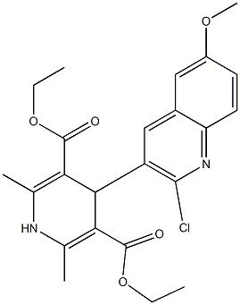 diethyl 4-[2-chloro-6-(methyloxy)quinolin-3-yl]-2,6-dimethyl-1,4-dihydropyridine-3,5-dicarboxylate 结构式