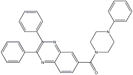 2,3-diphenyl-6-[(4-phenyl-1-piperazinyl)carbonyl]quinoxaline 结构式