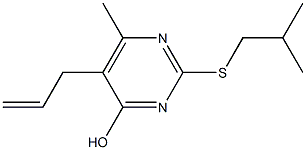 5-allyl-2-(isobutylsulfanyl)-6-methyl-4-pyrimidinol 结构式