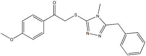 2-[(5-benzyl-4-methyl-4H-1,2,4-triazol-3-yl)sulfanyl]-1-(4-methoxyphenyl)ethanone 结构式