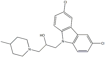 1-(3,6-dichloro-9H-carbazol-9-yl)-3-(4-methyl-1-piperidinyl)-2-propanol 结构式