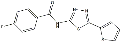 4-fluoro-N-[5-(2-thienyl)-1,3,4-thiadiazol-2-yl]benzamide 结构式