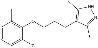 2-chloro-6-methylphenyl 3-(3,5-dimethyl-1H-pyrazol-4-yl)propyl ether 结构式