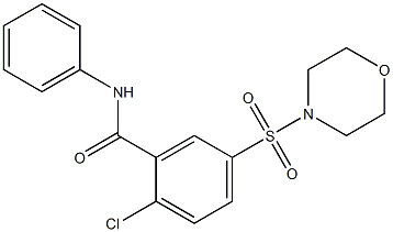 2-chloro-5-(4-morpholinylsulfonyl)-N-phenylbenzamide 结构式