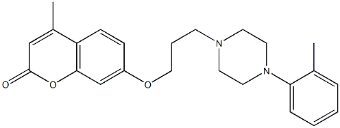 4-methyl-7-{3-[4-(2-methylphenyl)-1-piperazinyl]propoxy}-2H-chromen-2-one 结构式