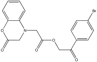 2-(4-bromophenyl)-2-oxoethyl (2-oxo-2,3-dihydro-4H-1,4-benzoxazin-4-yl)acetate 结构式