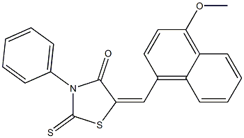 5-[(4-methoxy-1-naphthyl)methylene]-3-phenyl-2-thioxo-1,3-thiazolidin-4-one 结构式