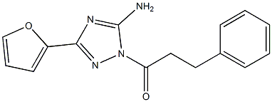 3-(2-furyl)-1-(3-phenylpropanoyl)-1H-1,2,4-triazol-5-ylamine 结构式