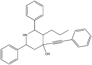 2,6-diphenyl-4-(phenylethynyl)-3-propyl-4-piperidinol 结构式