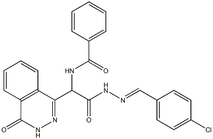 N-[2-[2-(4-chlorobenzylidene)hydrazino]-2-oxo-1-(4-oxo-3,4-dihydro-1-phthalazinyl)ethyl]benzamide 结构式