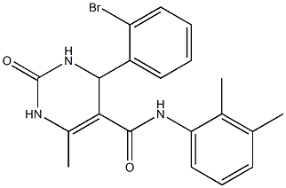 4-(2-bromophenyl)-N-(2,3-dimethylphenyl)-6-methyl-2-oxo-1,2,3,4-tetrahydro-5-pyrimidinecarboxamide 结构式