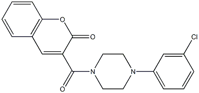 3-{[4-(3-chlorophenyl)-1-piperazinyl]carbonyl}-2H-chromen-2-one 结构式