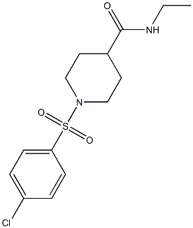 1-[(4-chlorophenyl)sulfonyl]-N-ethylpiperidine-4-carboxamide 结构式